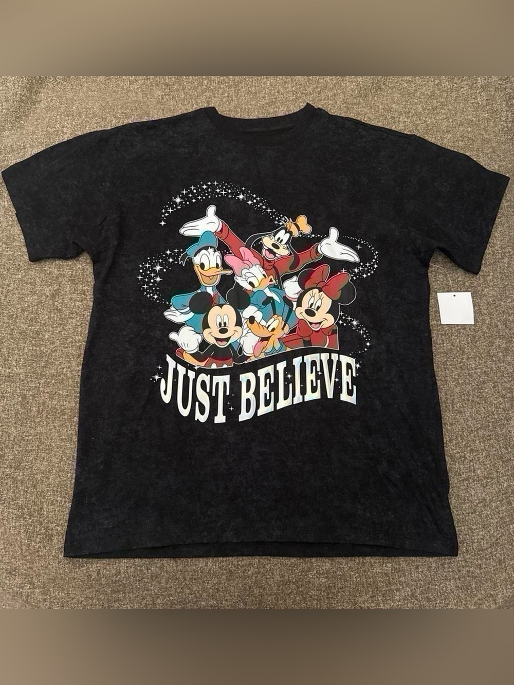 Disney Black 'Just Believe' Classic Characters Graphic Tee